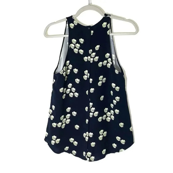 ALC Silk Floral Navy Sleeveless Tank Blouse Size Small - Picture 6 of 6